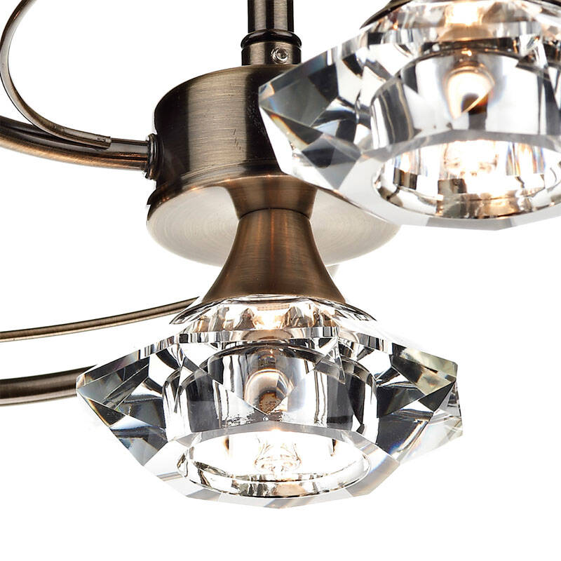 Image of Dar Luther 4 Arm Semi-Flush Ceiling Light