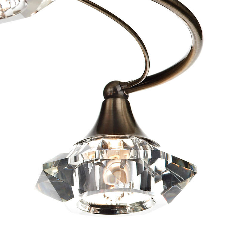 Image of Dar Luther 4 Arm Semi-Flush Ceiling Light