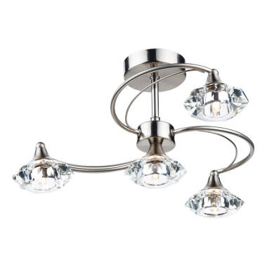 Dar Luther 4 Arm Semi-Flush Ceiling Light