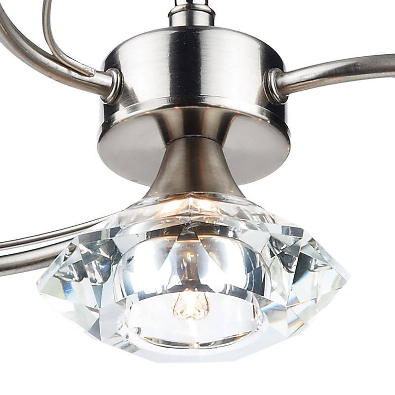 Image of Dar Luther 4 Arm Semi-Flush Ceiling Light