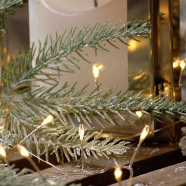 Festive 2M Battery Operated LED Cluster Silver Micro Wire