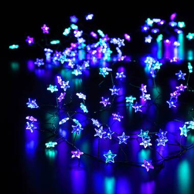 14.37M Pastel Micro Wire Star Garland