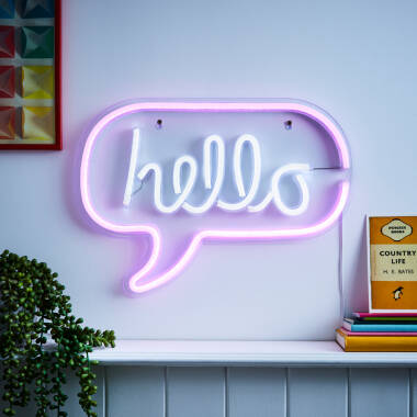 Glow Hello LED Neon Wall Light