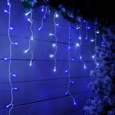 Festive 17.8M Blue & White LED Snowing Icicle String Lights