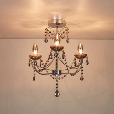 Searchlight Luna 3 Arm Semi-Flush Bathroom Chandelier