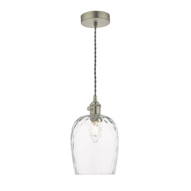 Dar Hadano Dimpled Glass Ceiling Pendant Light