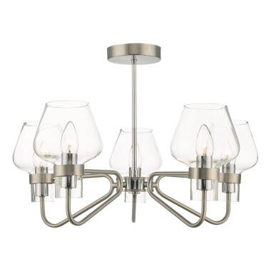 Dar Keta 5 Arm Semi-Flush Ceiling Light