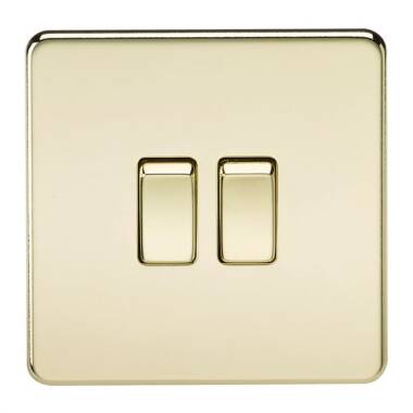 Screwless 10A 2 Gang 2 Way Light Switch