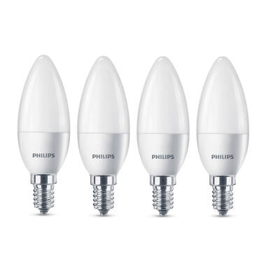 Philips 5.5W Warm White LED Candle Bulb Small Screw Cap Pack of 4