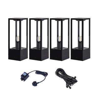 EasyFit 12V Garden Lights Aspen LED Pedestal Light Kit 4 Lights