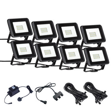 EasyFit 12V Garden Lights Oak LED Floodlight Kit 8 Lights