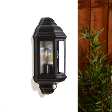 Edit Coastal Newquay Half Lantern Outdoor Wall Light with PIR Sensor
