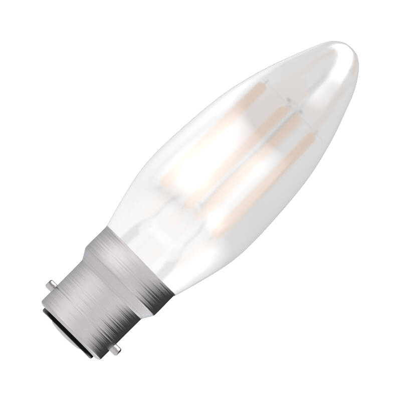 Image of Bell 4W Warm White 470lm LED Decorative Filament Satin Candle Bulb Bayonet Cap