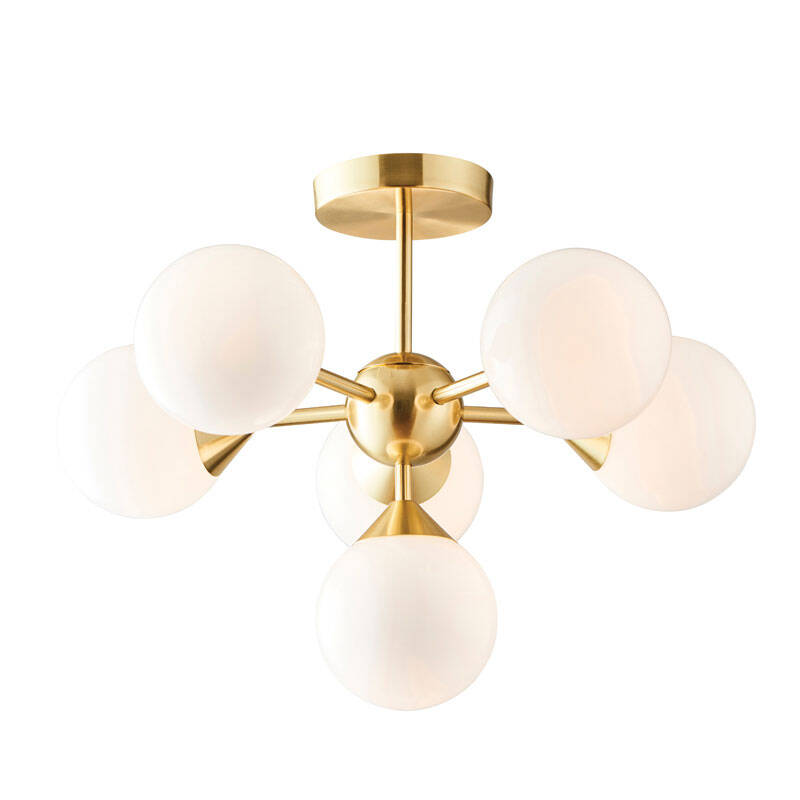 Image of Endon Oscar 6 Light Semi-Flush Ceiling Light