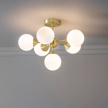 Image of Endon Oscar 6 Light Semi-Flush Ceiling Light