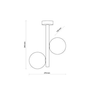 Image of Edit Estera 2 Light Semi-Flush Ceiling Light