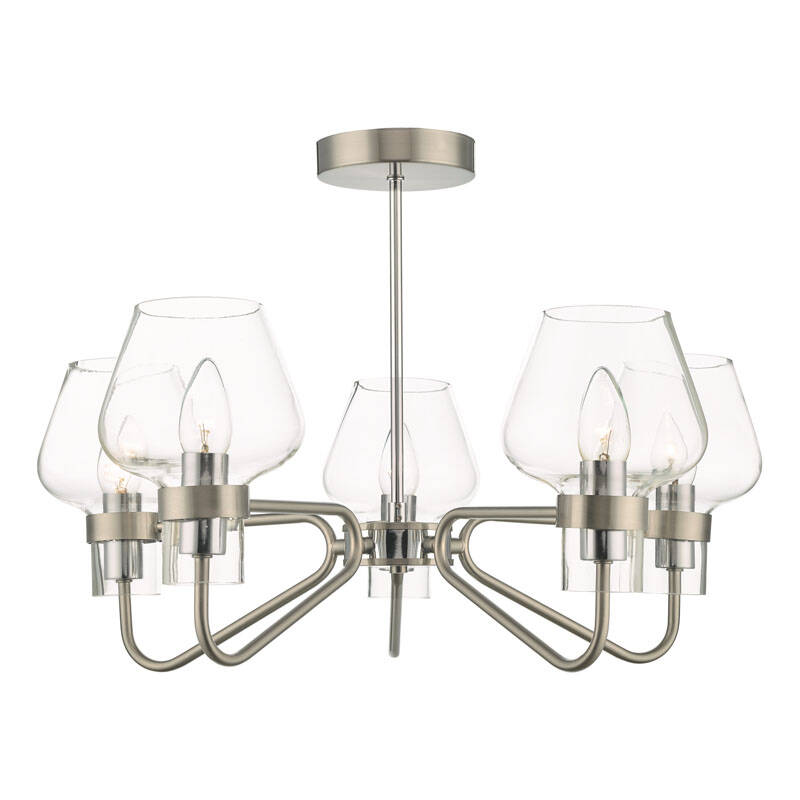 Image of Dar Keta 5 Arm Semi-Flush Ceiling Light
