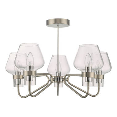 Image of Dar Keta 5 Arm Semi-Flush Ceiling Light