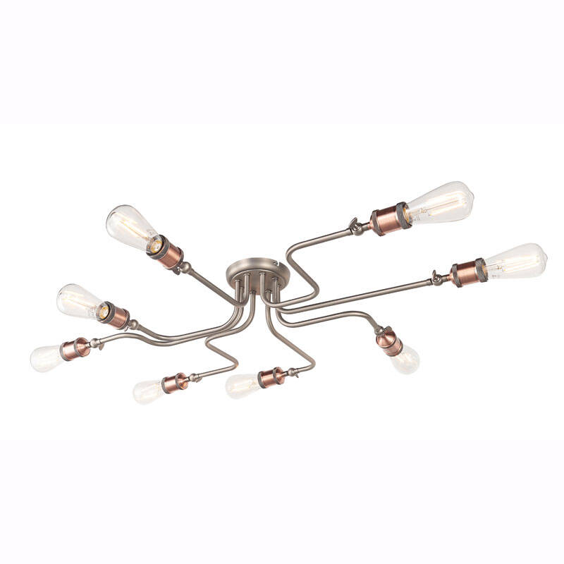 Image of Endon Hal 8 Arm Semi-Flush Ceiling Light