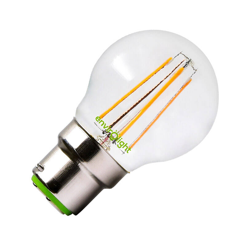 Image of Envirolight 4W LED Dimmable Decorative Filament Golfball Bulb Bayonet Cap
