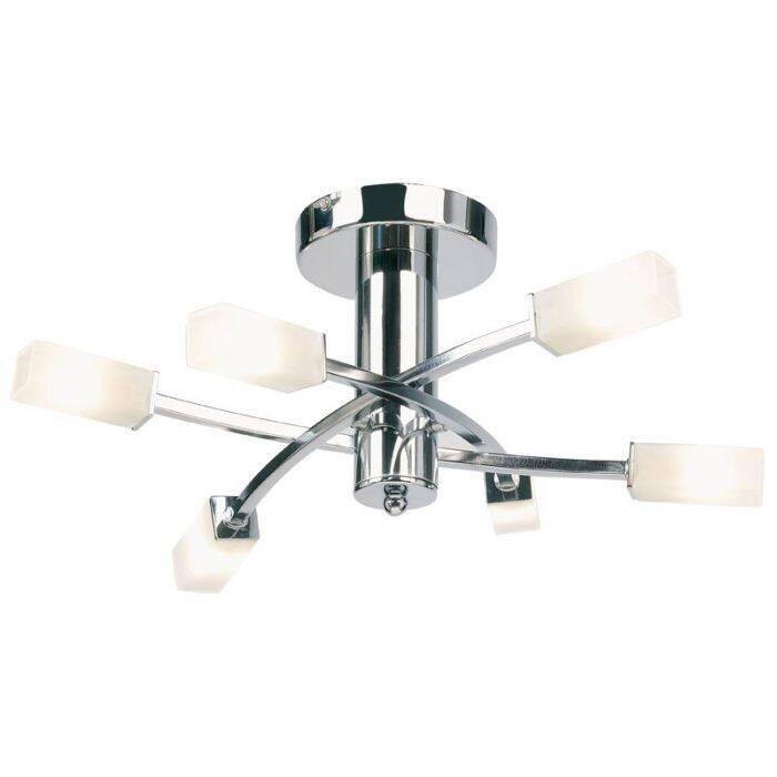 Image of Endon Kennedy 6 Arm Semi-Flush Ceiling Light
