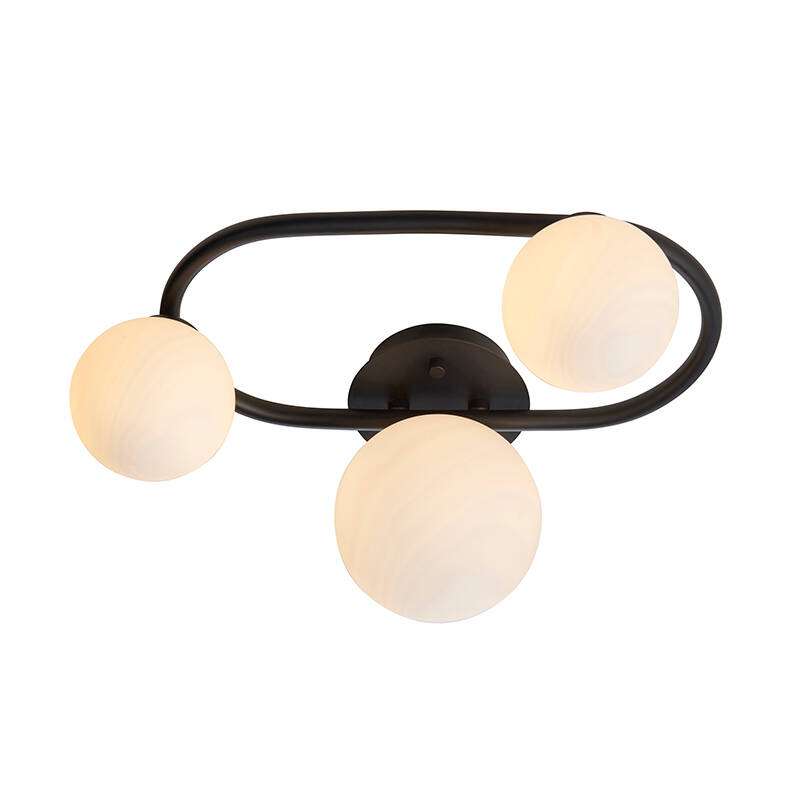 Image of Endon Pulsa 3 Light Circle Semi-Flush Ceiling Light