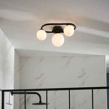 Image of Endon Pulsa 3 Light Circle Semi-Flush Ceiling Light