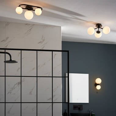 Image of Endon Pulsa 3 Light Circle Semi-Flush Ceiling Light