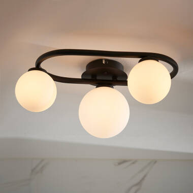 Image of Endon Pulsa 3 Light Circle Semi-Flush Ceiling Light