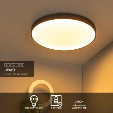 Image of Lucide Unar 60W LED Flush Light