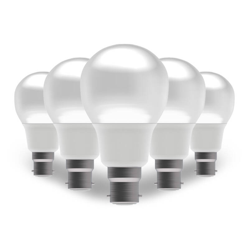 Image of 6.6W Warm White LED GLS Bulb Bayonet Cap Pack of 5