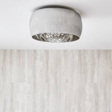 Image of Lucide Pearl 6 Light Glass Flush Ceiling Light