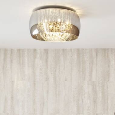 Image of Lucide Pearl 6 Light Glass Flush Ceiling Light