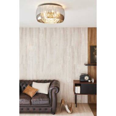 Image of Lucide Pearl 6 Light Glass Flush Ceiling Light