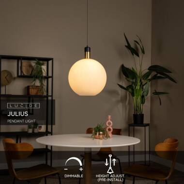 Image of Lucide Large Julius Glass Ceiling Pendant Light