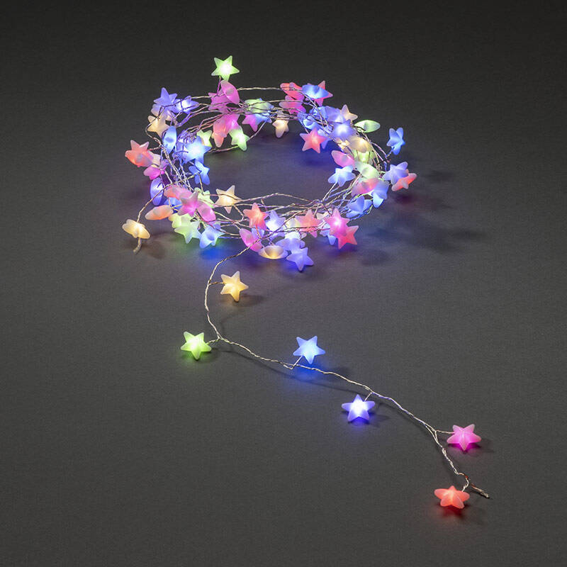 Image of Konstsmide 4.45M Multi Colour LED Star Micro Wire Fairy Lights