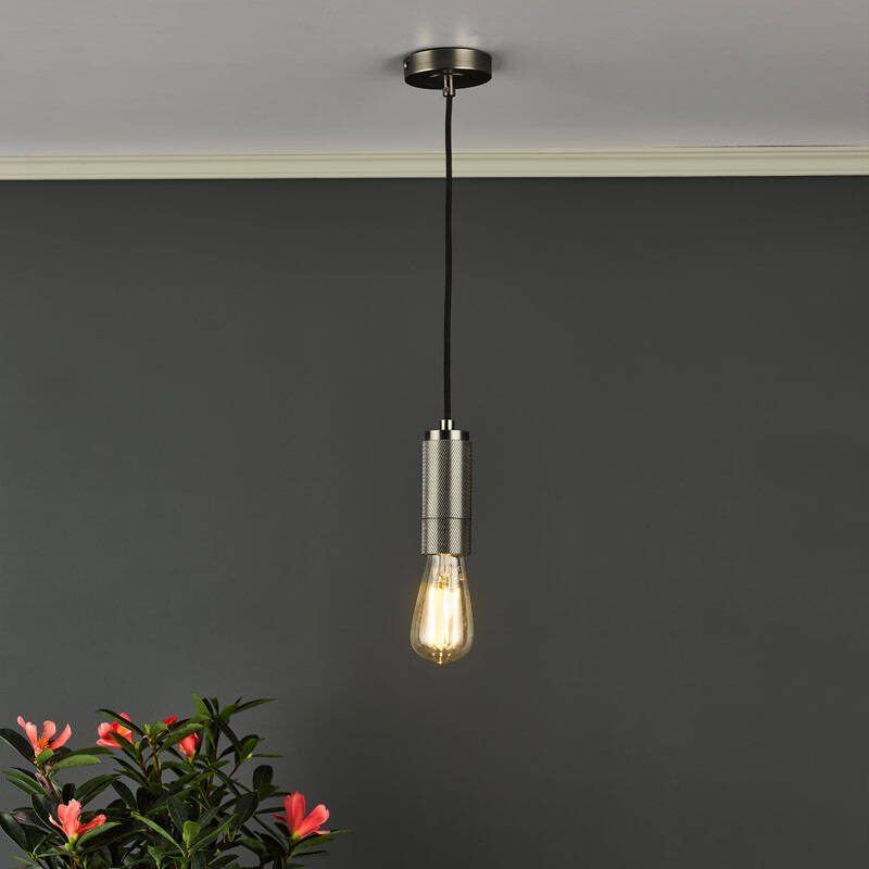 Image of Dar Knurled Ceiling Pendant Lamp Holder
