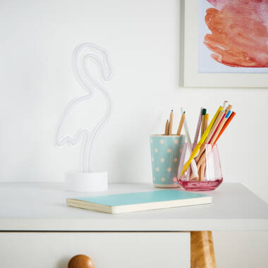 Image of Glow Flamingo Battery Operated LED LED Neon Table Light