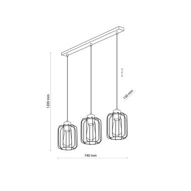 Image of Edit Galaxy 3 Light Bar Ceiling Pendant