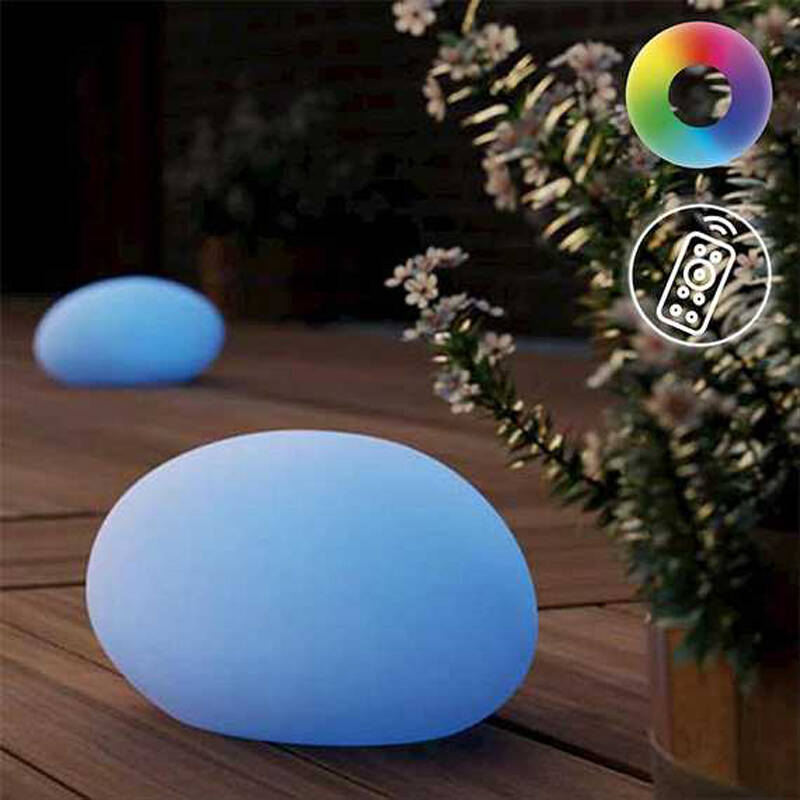 Image of Suri Shimmer Pebble Solar Colour Changing LED Outdoor Feature Light with Remote Control