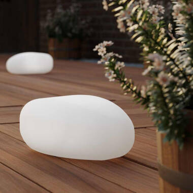 Image of Suri Shimmer Pebble Solar Colour Changing LED Outdoor Feature Light with Remote Control