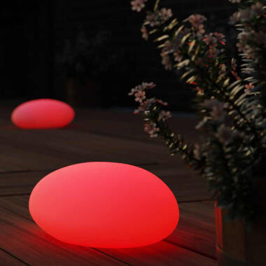 Image of Suri Shimmer Pebble Solar Colour Changing LED Outdoor Feature Light with Remote Control