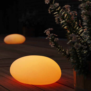 Image of Suri Shimmer Pebble Solar Colour Changing LED Outdoor Feature Light with Remote Control