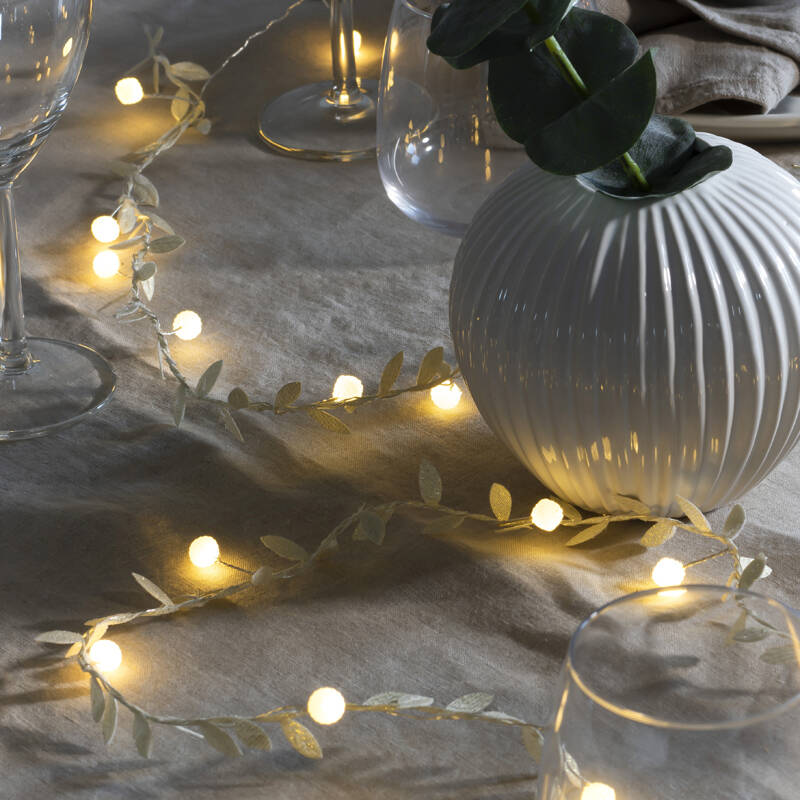 Image of Konstsmide 1.9M LED Pearls & Gold Leaves String Lights - 20 Lights