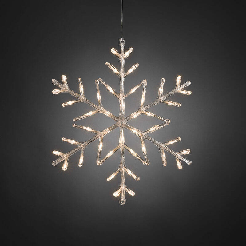 Image of Konstsmide Christmas 60cm Battery Operated LED Snowflake Decoration