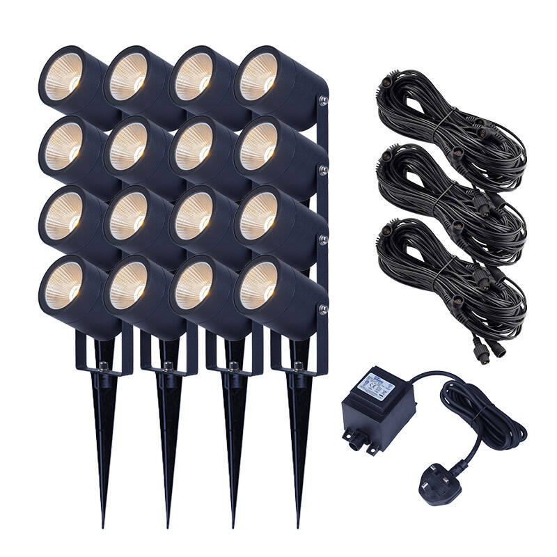 Image of EasyFit 12V Garden Lights Fern LED Garden Spotlight Kit 16 Lights
