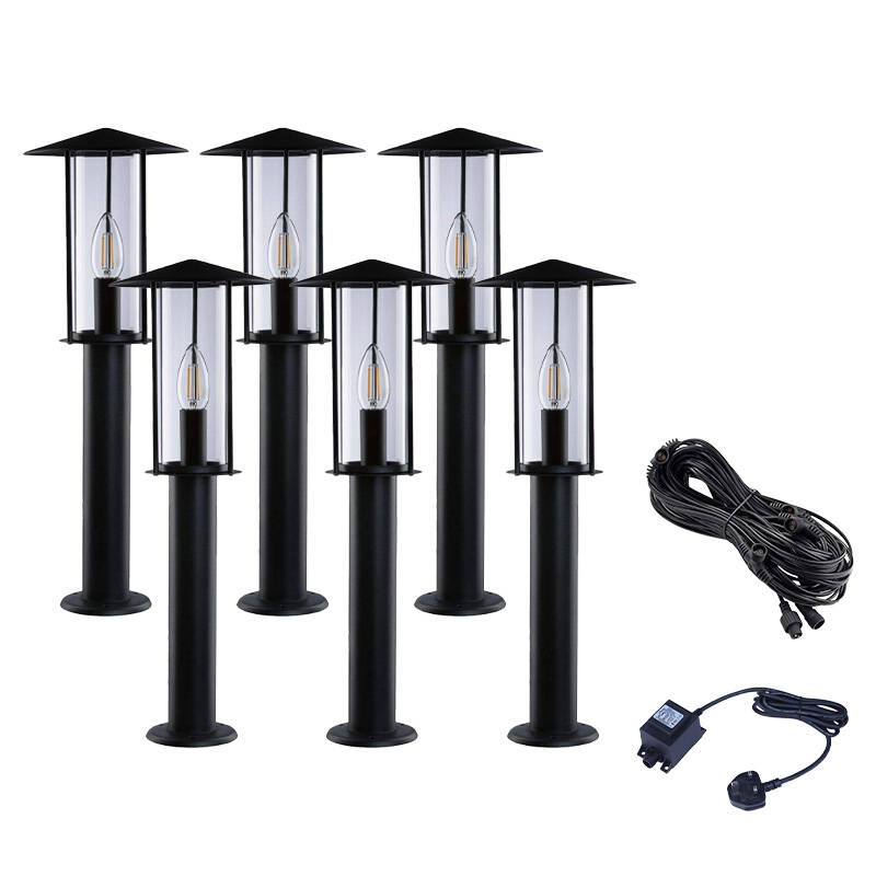 Image of EasyFit 12V Garden Lights Elm LED Post Light Kit 6 Lights