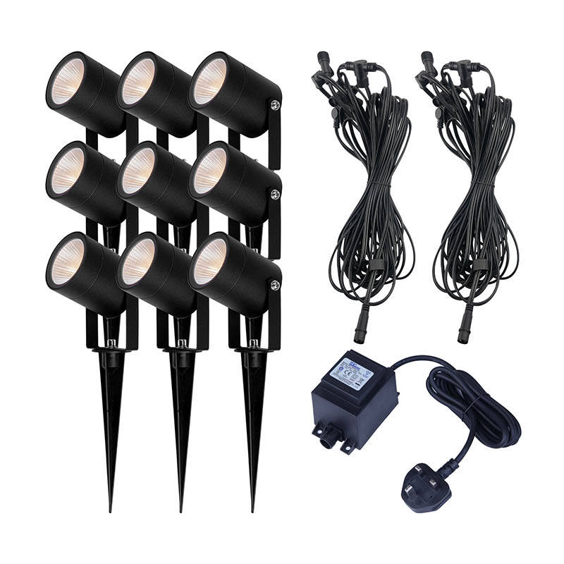 Image of EasyFit 12v Garden Lights Fern LED Garden Spotlight Kit 9 Lights