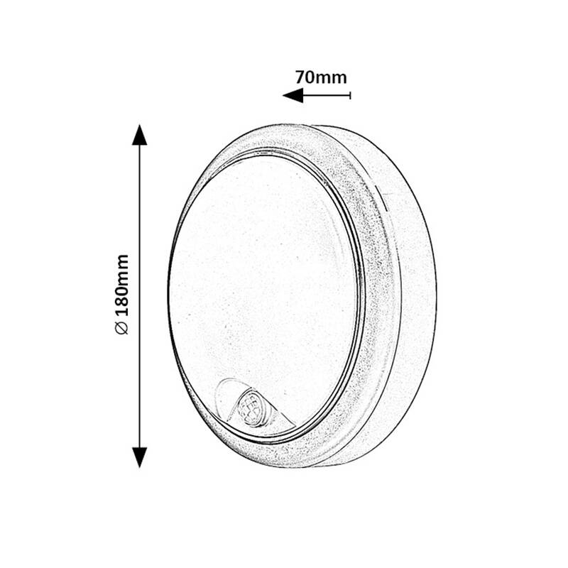 Image of Edit Hitura 15W LED Round Bulkhead with PIR Sensor