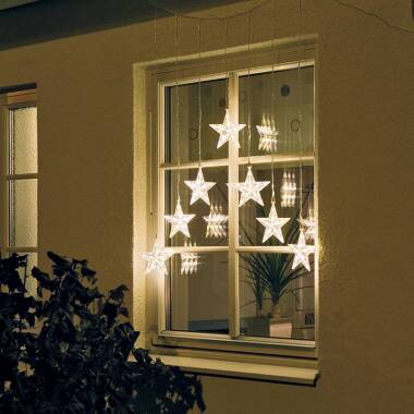 Image of Konstsmide Christmas 1.18M Warm White LED Star Curtain Lights